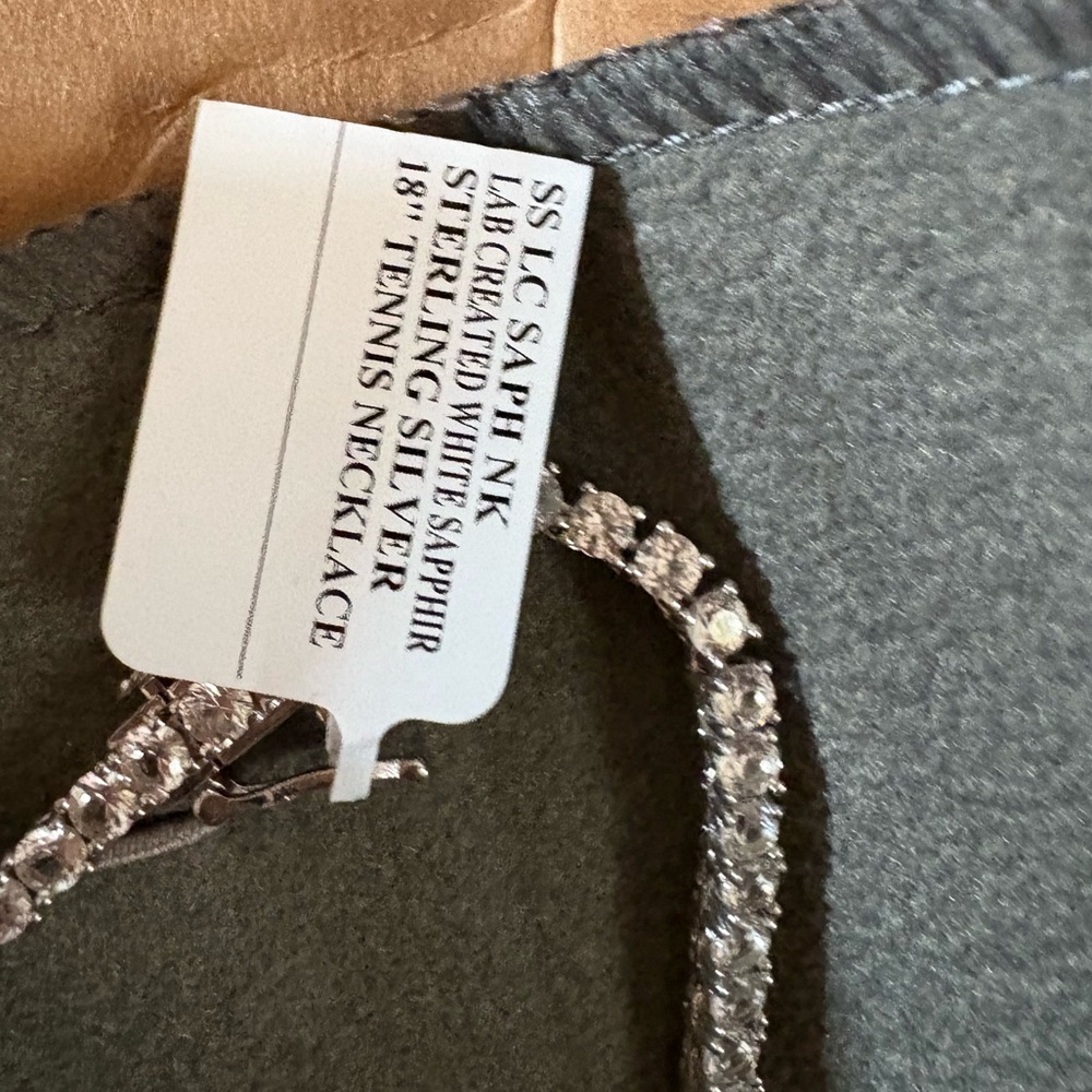 X SOLD X 18” Lab Created White Sapphire Sterling Silver Tennis Necklace - Picture 5 of 7